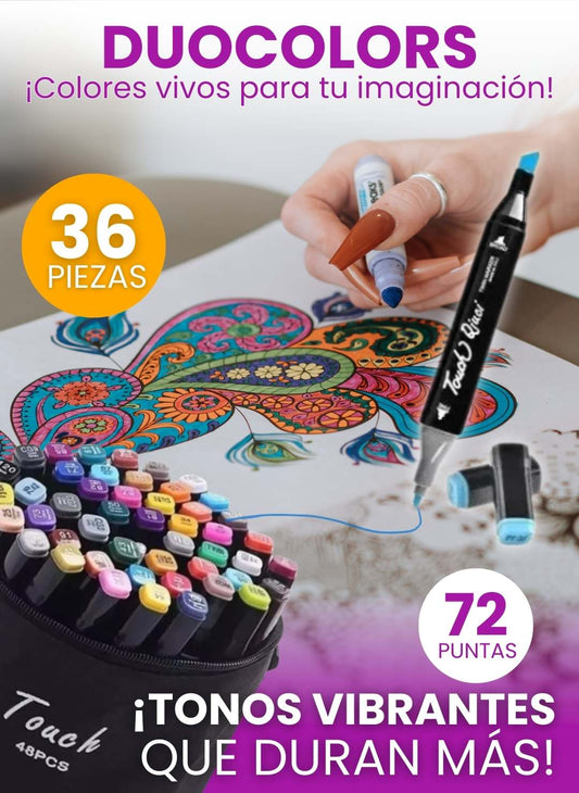 Kit de Marcadores Doble Punta x36 piezas